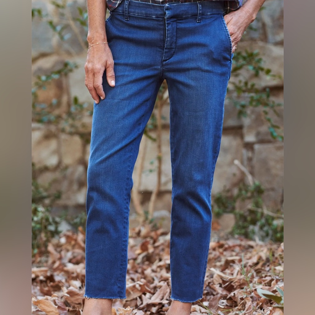 Frank & Eileen Wicklow Italian Chino In 1977 Blue Denim Wash Sz 6